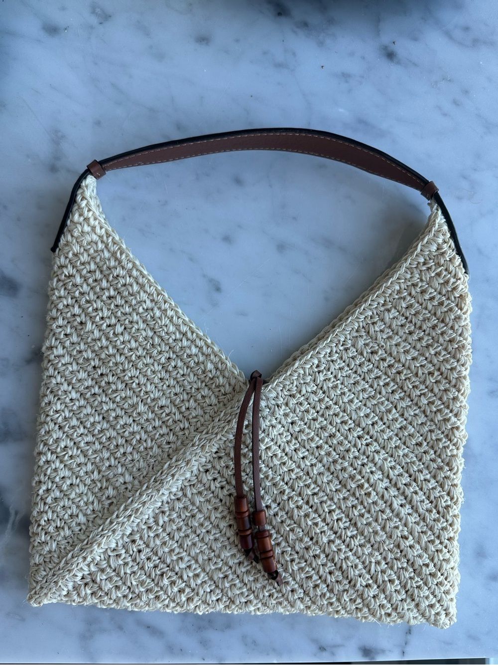 Hunting Season Small Origami Raffia Bag Natural Cognac - Picture 2 of 8